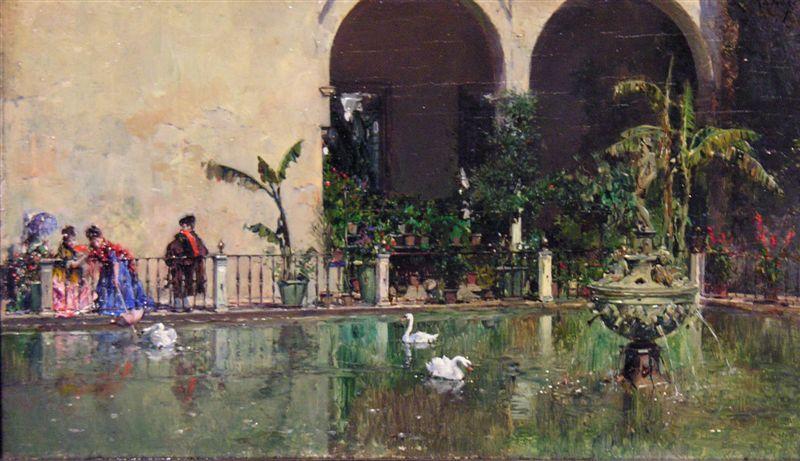 Raimundo Madrazo Estanque en los jardines del Real Alcazar de Sevilla China oil painting art